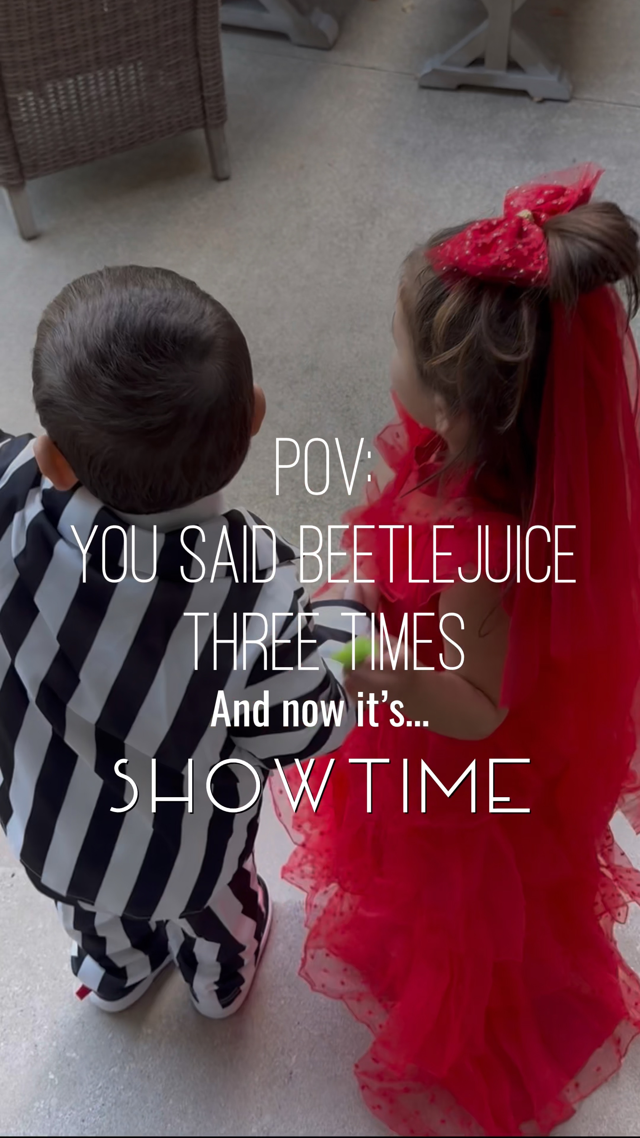 Surprised the kids with a trick-or-treating morning activity. They were so excited to get dressed up and practice trick-or-treating 👻 How cute are these #Beetlejuice costumes for kids? I was so excited to snag these and create a fun experience for them this spooky season. 

Beetlejuice costume. Lydia costume. Halloween costume ideas. Family costume ideas. Family costumes. Playhouse decor. Outdoor playhouse. Toddler costume. 

#LTKKids #LTKSeasonal #LTKFamily