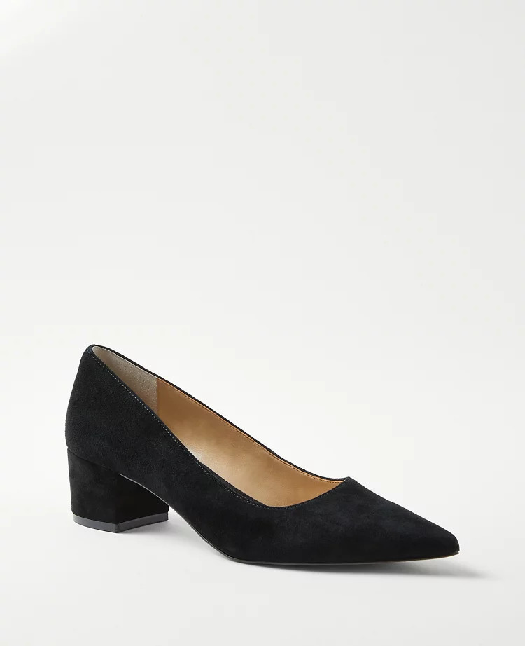 Suede Block Heel Pumps | Ann Taylor (US)