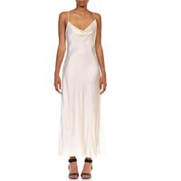 1900S Cream Silk Low Back, Side Slit Slip Dress | Etsy (US)