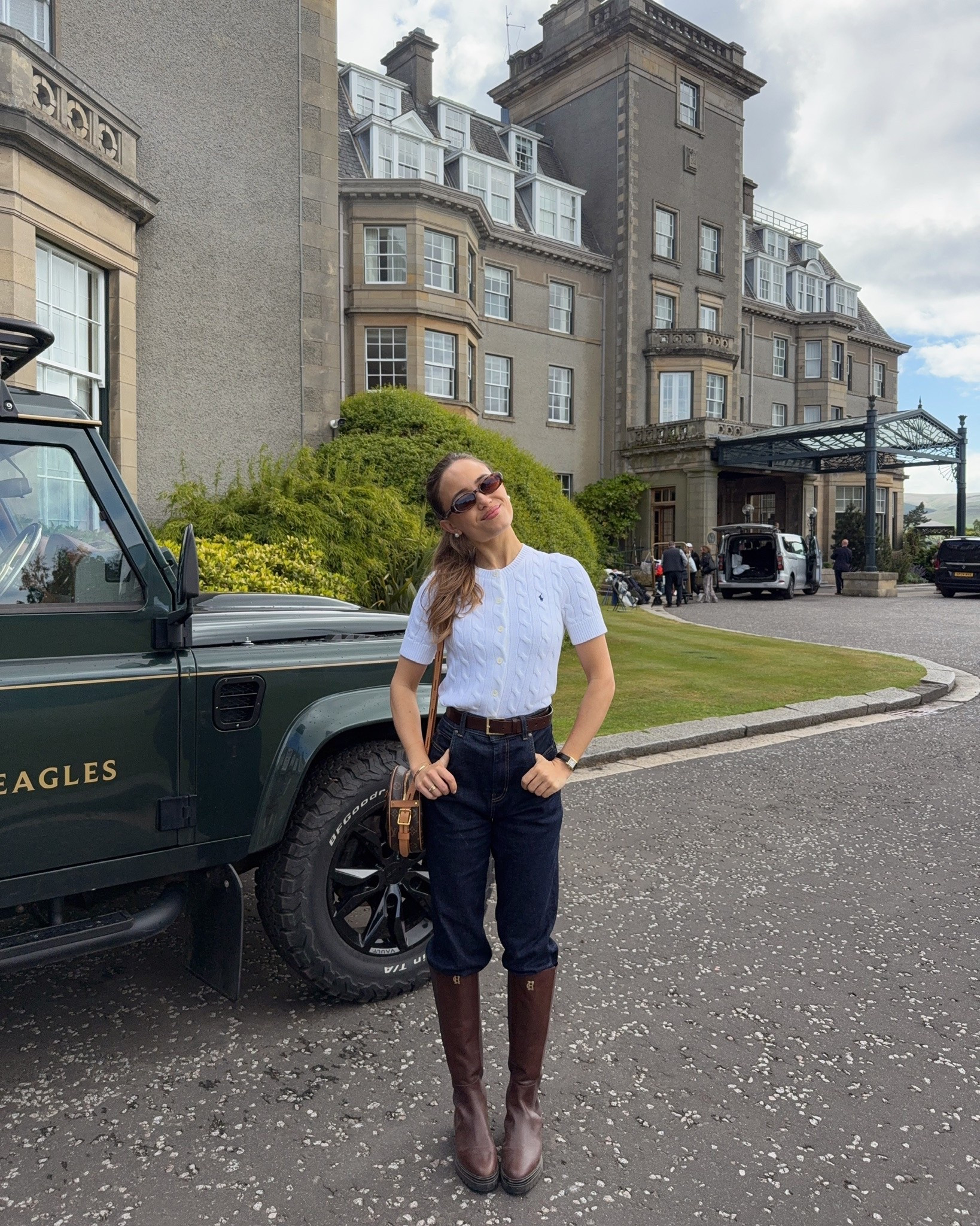Weekend at Gleneagles 🤍 wearing a Ralph Lauren knit cardigan with dark navy Max Mara Denim, Lounge Jacket and Holland Cooper Boots. 



#RalphsHamptons #LTKxRalphLauren #LTKuk