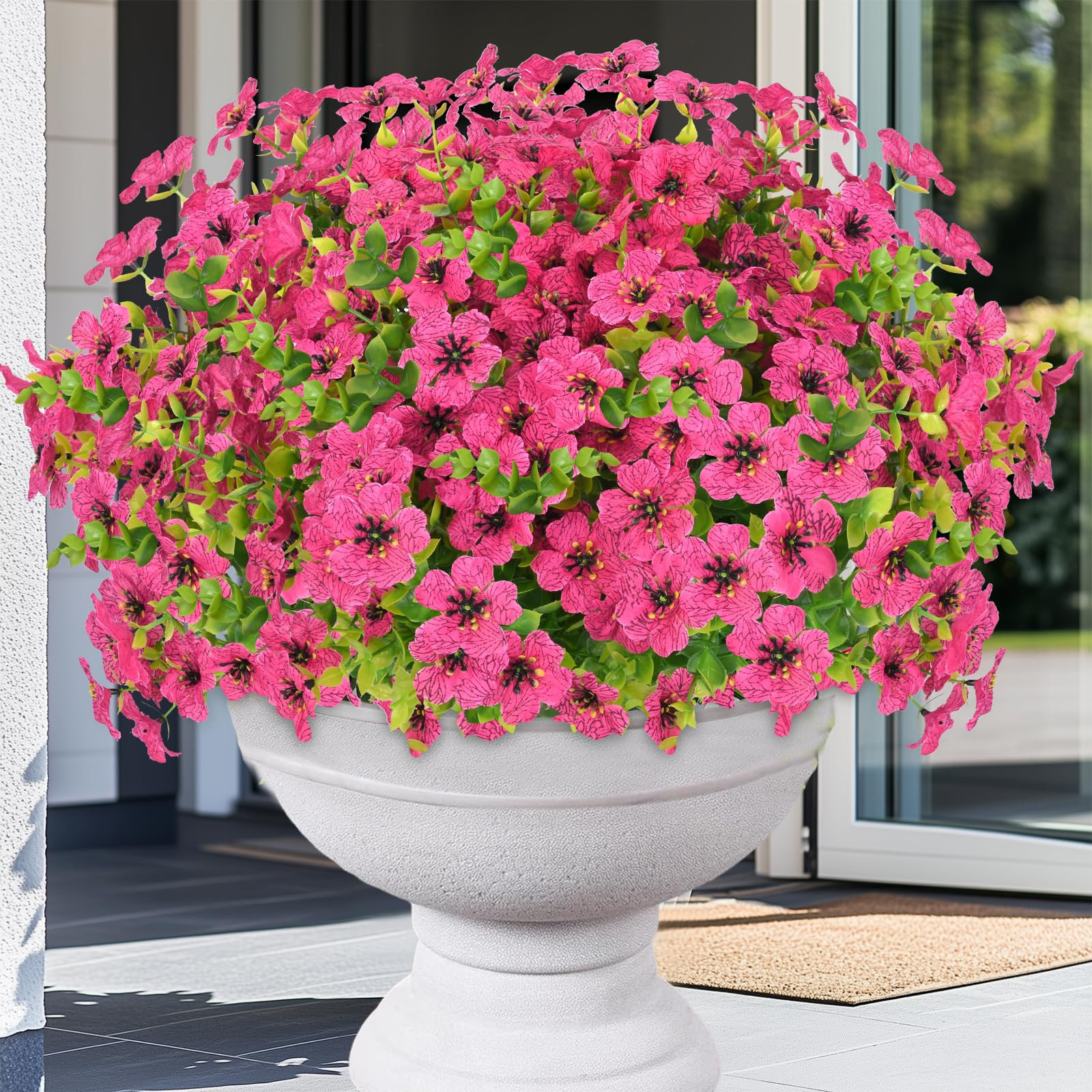 Elyum Artificial Flowers for Outdoors, 9 Bundles Artificial Plants & Flowers Outdoor, UV Resistan... | Amazon (US)