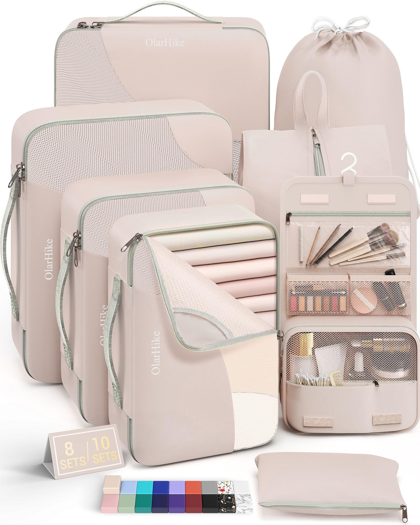 10 Set/8 Set Packing Cubes for Travel, Gifts for Women Mom,Anti-Tearing Suitcase Organizer for Lu... | Amazon (US)