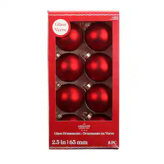 8 Pack 2.5" Matte Glass Ball Ornaments by Ashland® | Michaels | Michaels Stores