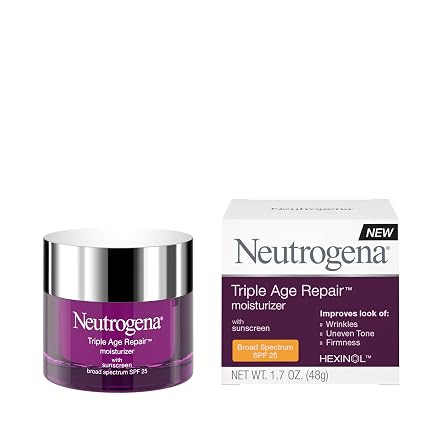 Neutrogena Triple Age Repair Face Moisturizer with SPF 25, 1.7 oz Jar, Anti-Aging Face Cream, SPF... | Amazon (US)