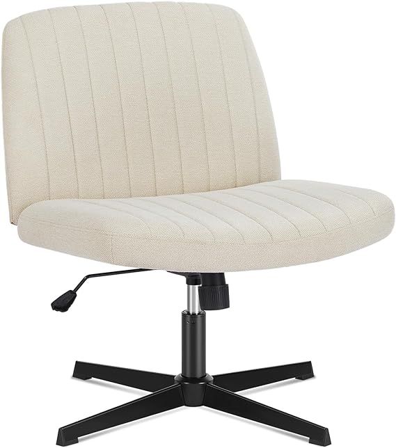 Criss Cross Chair No Wheels, Swivel Criss Cross Legged Chair, Modern Fabric Vanity Chair, Height ... | Amazon (US)