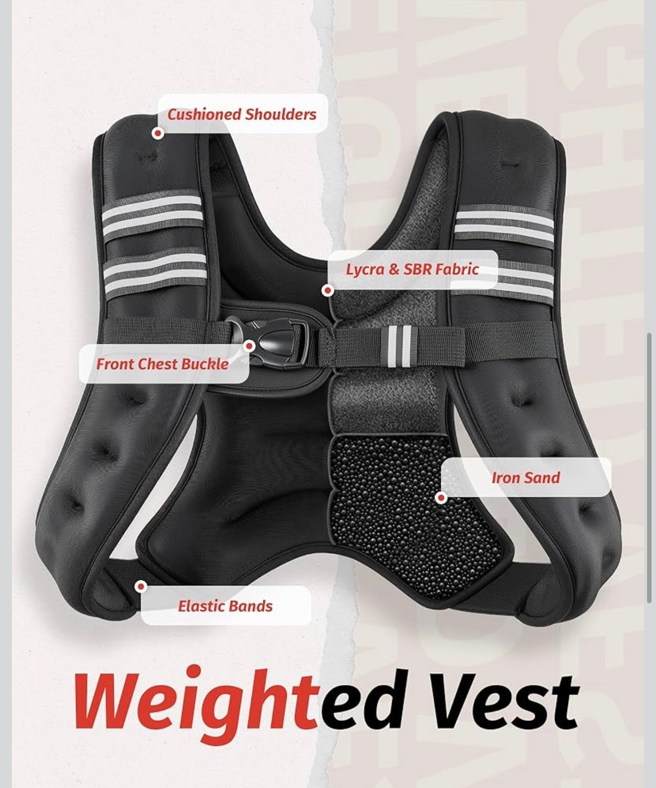 Zelus weighted vests (6/8/12/16/20/25/30 lb) feature evenly distributed iron sand to add extra resistance to your daily workout. They provide a simple way to push yourself harder without the need for bulky gear in your routine