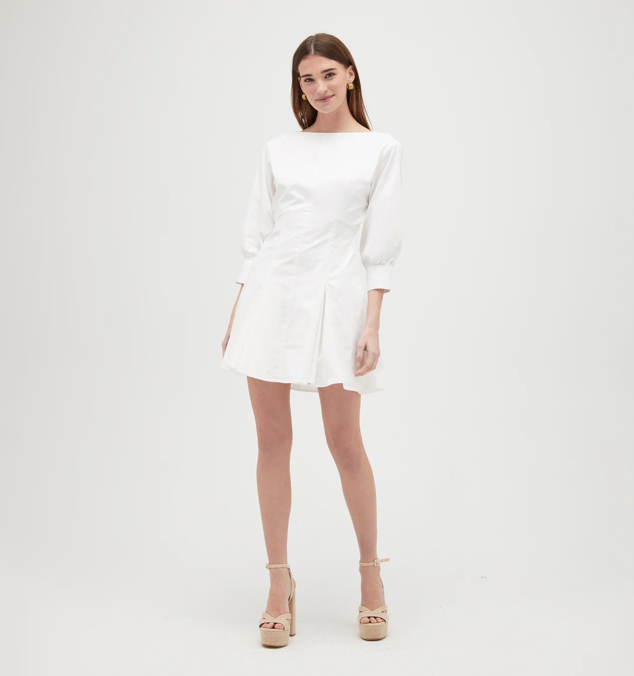 The Aveline Dress - White Cotton Sateen | Hill House Home