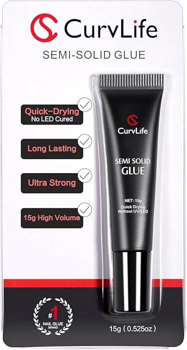 Curvlife New Super Strong on Nail Glue 15g for Press On Nails Tips Quick Drying Semi Solid Nail G... | Amazon (CA)