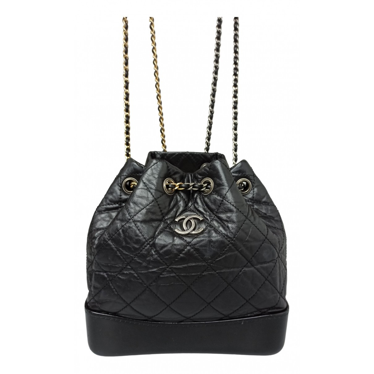 Chanel Gabrielle Black Leather backpack for Women | Vestiaire Collective (Global)