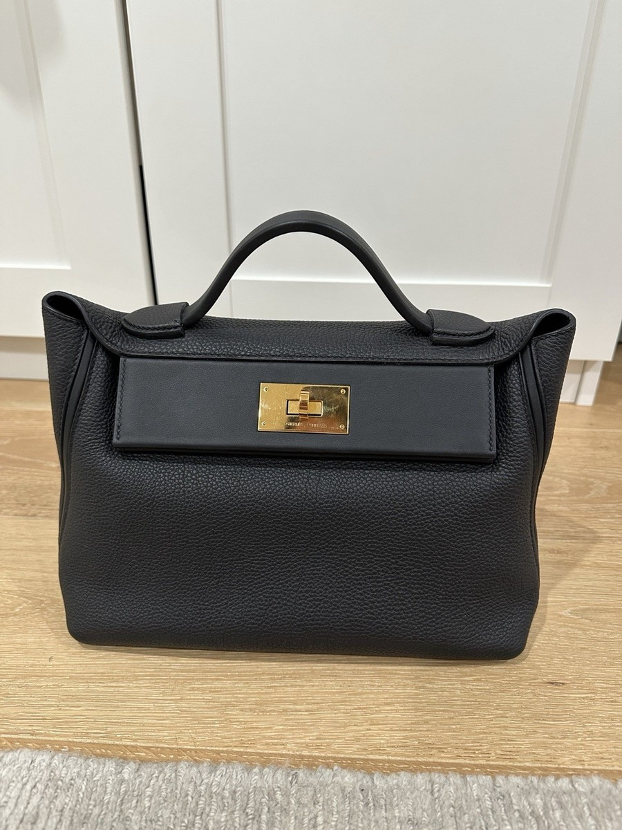 Hermes 24/24 29 cm black with gold hardware | eBay US