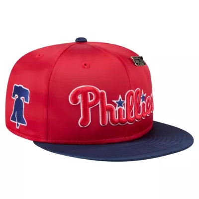 New Era Men's MLB Red/Navy Philadelphia Phillies Satin 59FIFTY Fitted Hat, Red, 7 1/4 | Belk