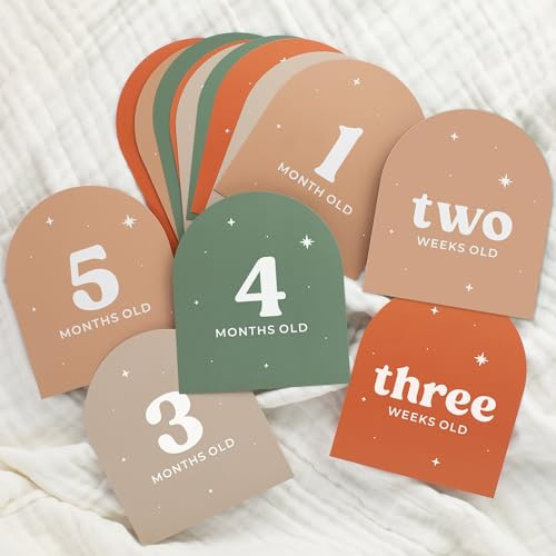 Beautiful Baby Monthly Milestone Cards - The Perfect Cards for Adorable Milestone Pictures of Your Newborn Boy/Girl - 15 Reversible Paper Set incl. Welcome Home & Hello World Sign are A Great Gift | Amazon (US)
