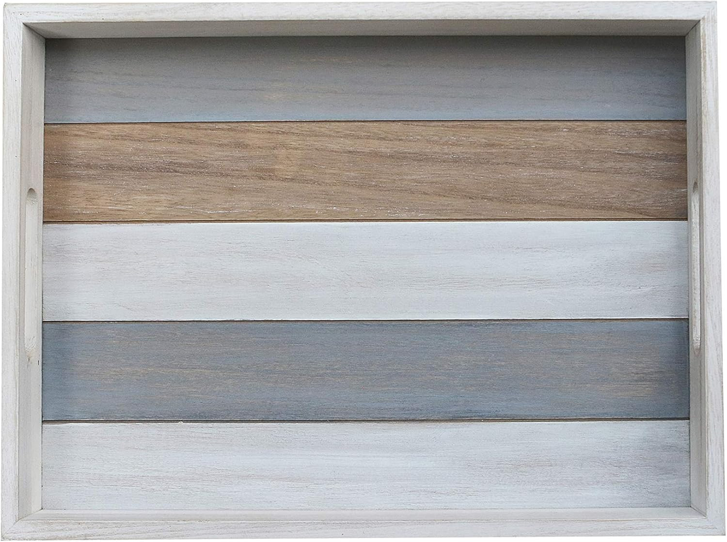 Rustic Wooden Serving Tray for Ottoman Coffee Table (16.3 L x 12.2 W x 2 H Inches, Multicolor) | Amazon (US)