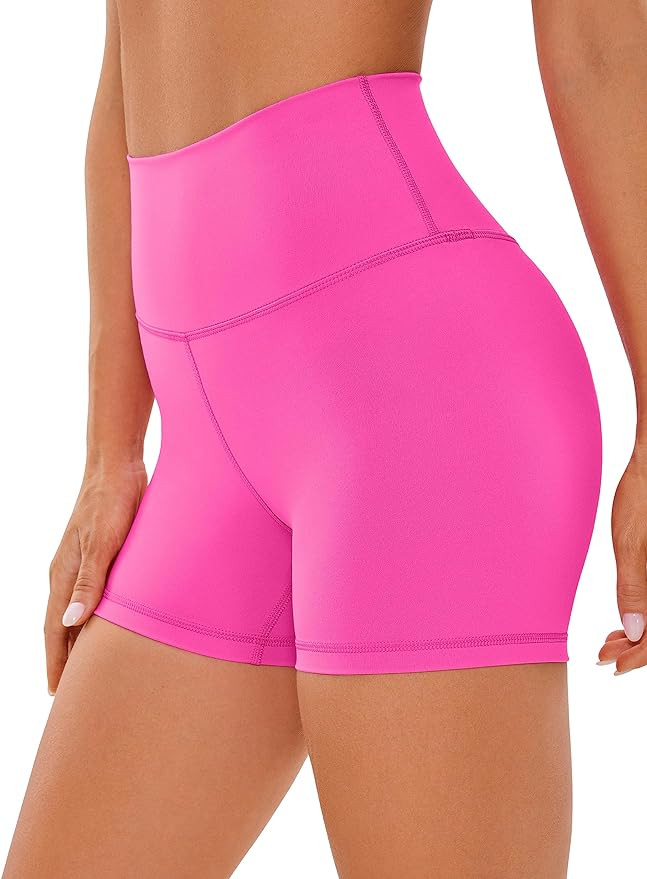 CRZ YOGA Women's Naked Feeling Biker Shorts - 4 Inches High Waist Yoga Workout Running Gym Spande... | Amazon (US)