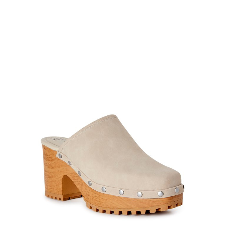 Time and Tru Women's Comet Wooden Heel Mules | Walmart (US)
