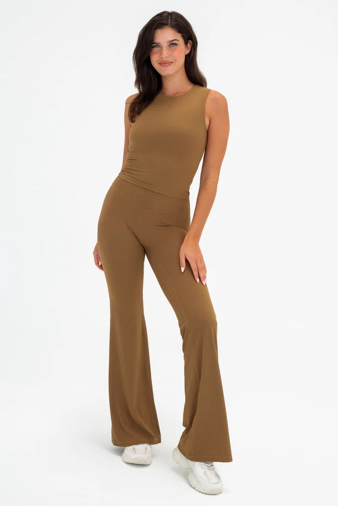 Cloud II™ Rib Cinch Wide Leg Trouser - Crocodile | Vitality