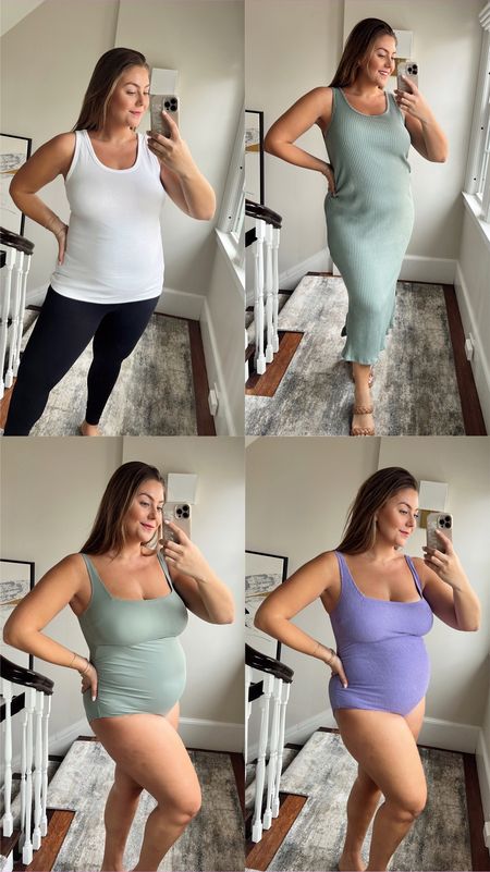Gap maternity T-shirt and maternity swimsuit Try on - linked similar options for non maternity as well. Wearing XL in all pieces 

#LTKswim #LTKbump #LTKcurves