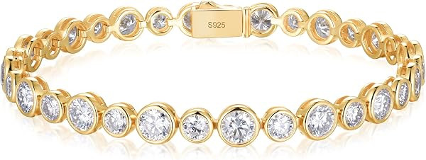 D Color VVS1 Clarity Moissanite and Genuine Sapphire/Emerald/Ruby Tennis Bracelets for Women 2.22ct-10.45ct, Solid 925 Sterling Silver, Anniversary Wedding Valentines Jewelry for Her, Length 5.9-7.5 Inch(15-19cm) | Amazon (US)