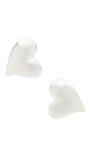 Jenny Bird Art Heart Symmetrical Button Earrings in Metallic Silver. | Revolve Clothing (Global)