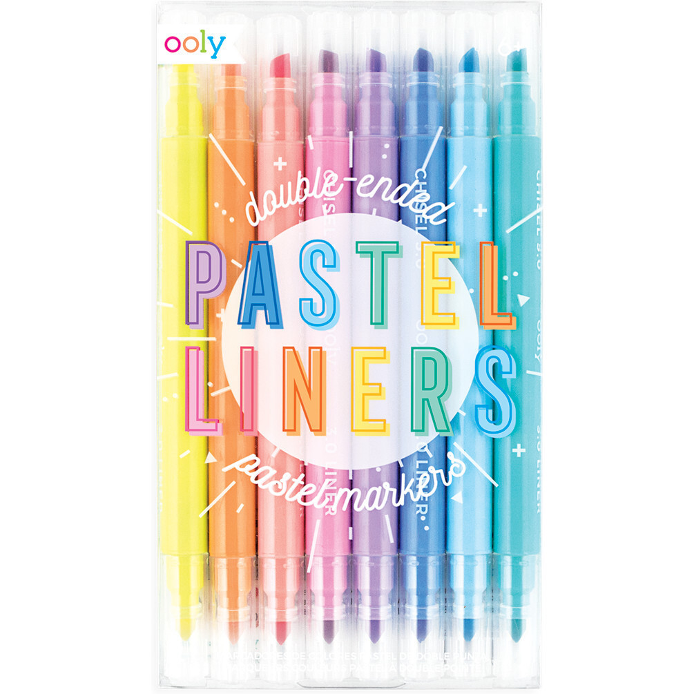 Pastel Liners Markers (Set of 8) - OOLY Arts & Crafts | Maisonette | Maisonette