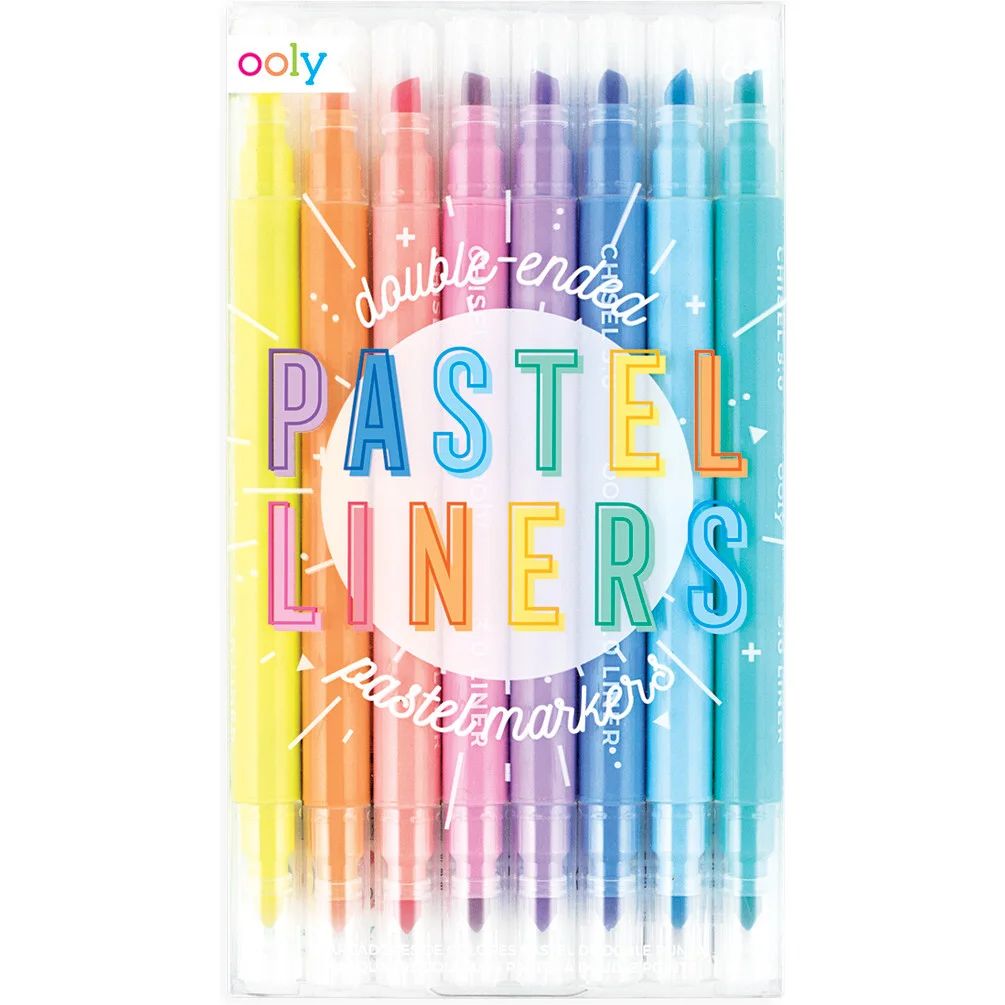 Pastel Liners Markers (Set of 8) - OOLY Arts & Crafts | Maisonette | Maisonette