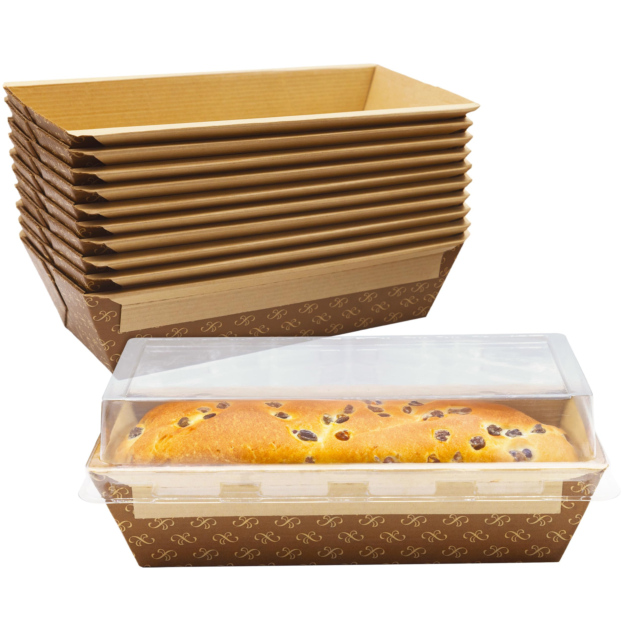 Avant Grub Baking Pan Chef Grade 8x4in 1Lb Paper Loaf Pans 10 Pk. Elegant Disposable Bakeable Kra... | Amazon (US)