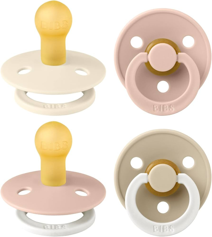 BIBS Colour Soother 4-Pack | BPA Free Dummy Pacifier | Round Nipple | Natural Rubber Latex | Made... | Amazon (US)
