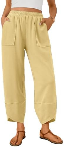 Trendy Queen Women's Wide Leg Pants Boho Summer Capri Palazzo Harem Casual Barrel Sweatpants Bagg... | Amazon (US)
