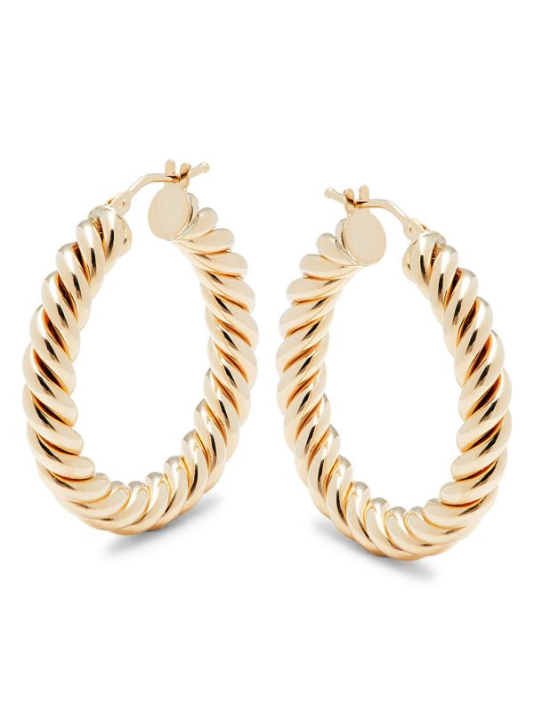 14K Yellow Gold Hoop Earrings | Saks Fifth Avenue OFF 5TH