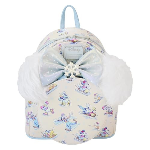 Loungefly Disney Mickey and Friends Winter Wonderland AOP Mini Backpack with Headband | Amazon (US)