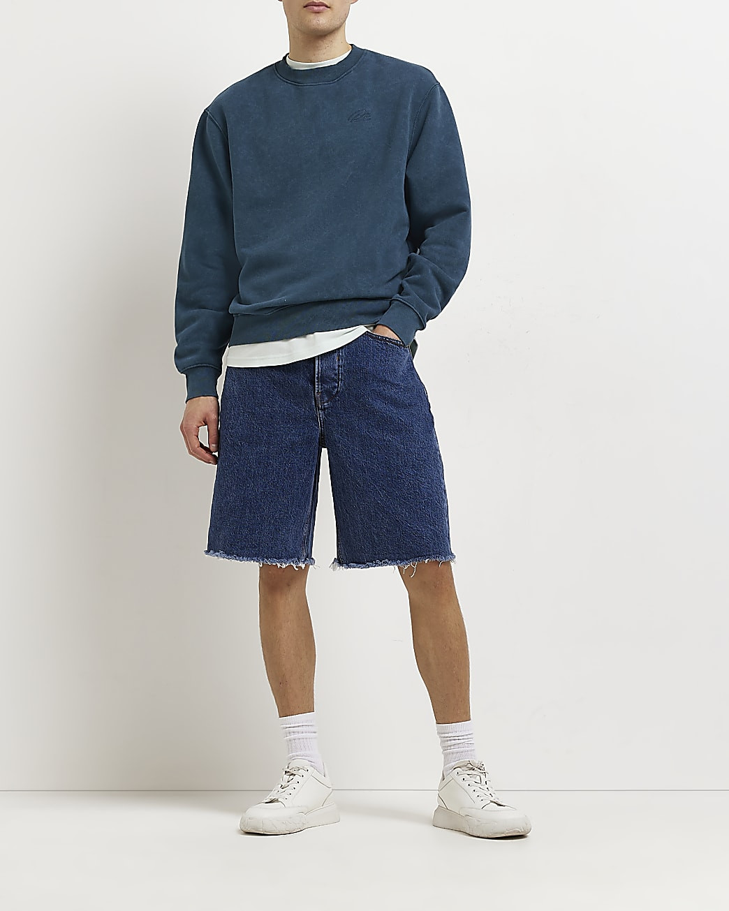 River Island Mens Green washed regular fit sweatshirt | River Island (US)