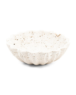 10in Fluted Travertine Stone Bowl | Pillows & Decor | Marshalls | Marshalls