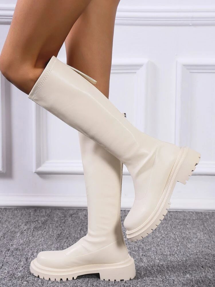 Minimalist Back Zipper Classic Boots | SHEIN