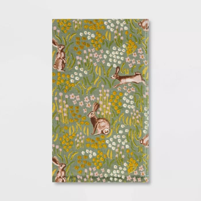 All Over Bunny Field Hand Towel Green - Threshold™ | Target