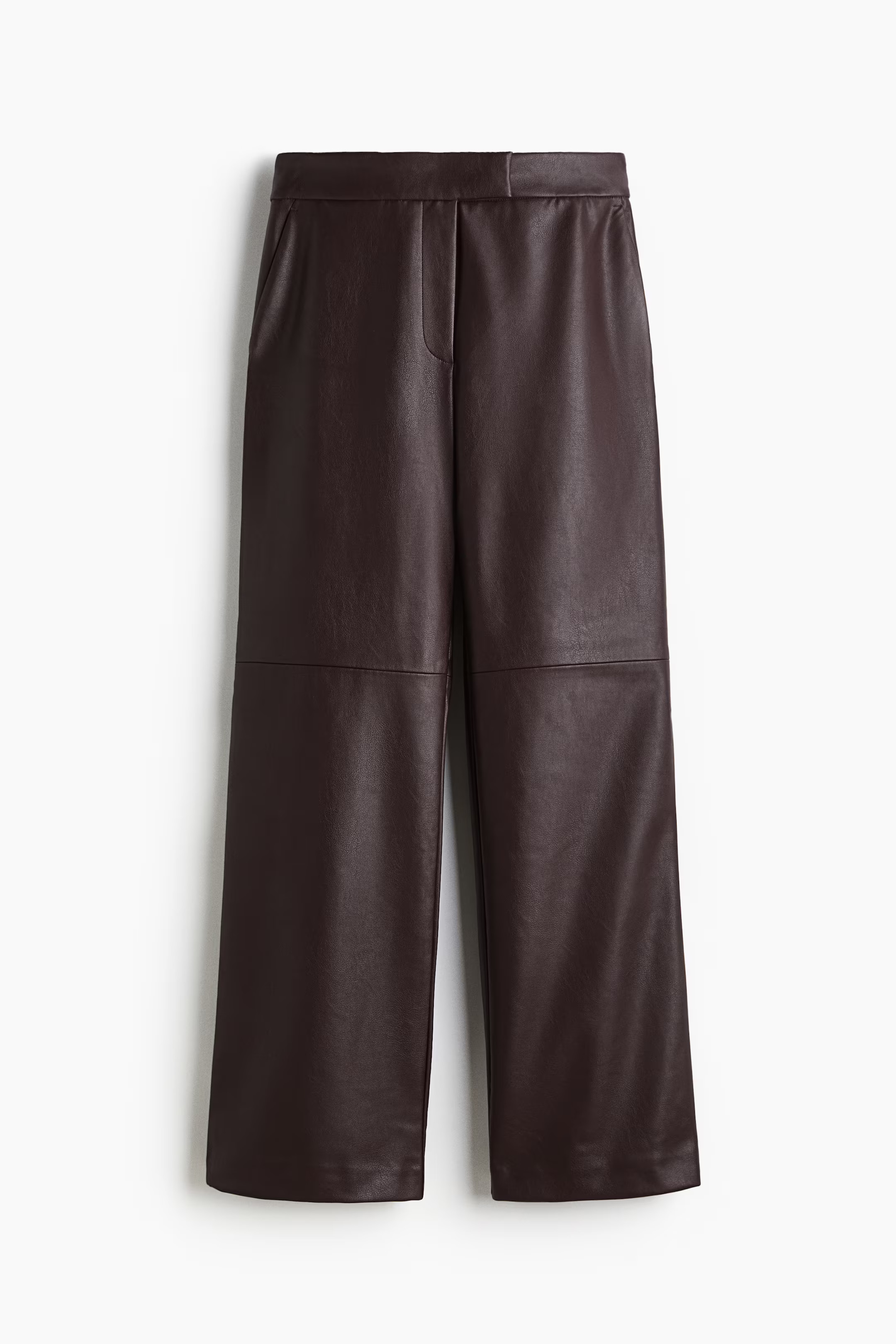 Straight-leg coated trousers | H&M (UK, MY, IN, SG, PH, TW, HK)