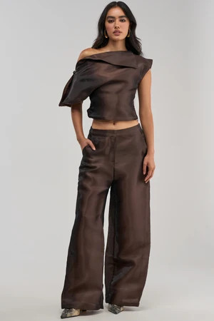 AKIRA On Fire Trouser Pants | Brown | Size 1X | AKIRA