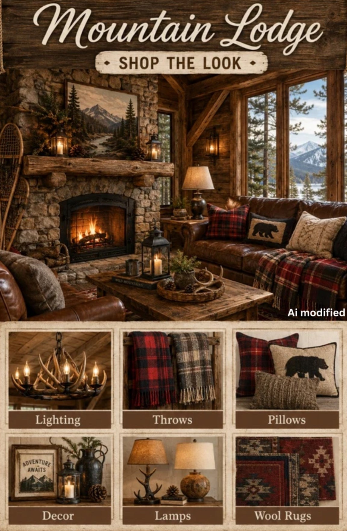 Mountain lodge decor| Rustic style and furnishings| up north

#LTKHome #LTKmomlife #LTKTravel