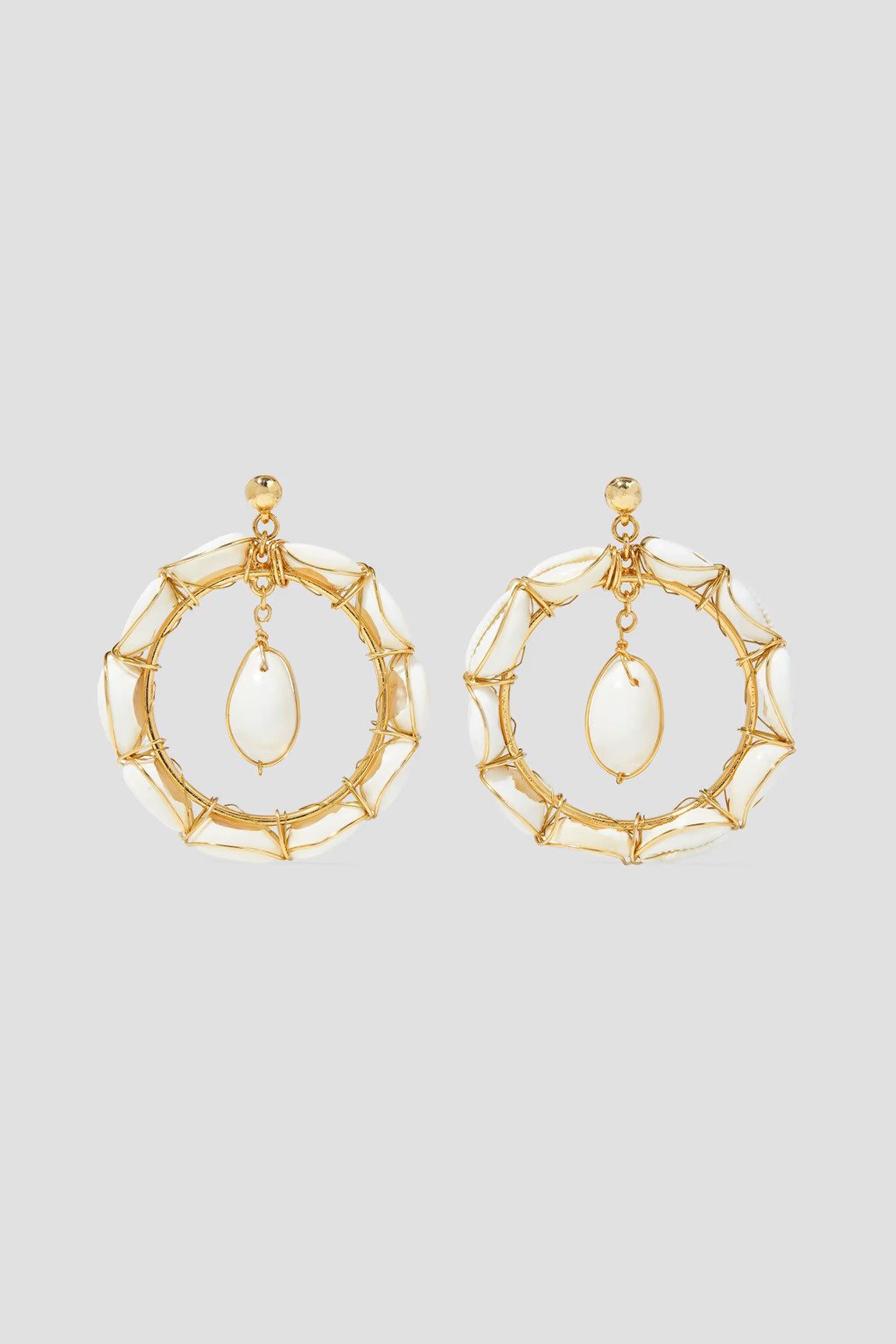 Gold-tone shell hoop earrings | The Outnet (UK and Europe)