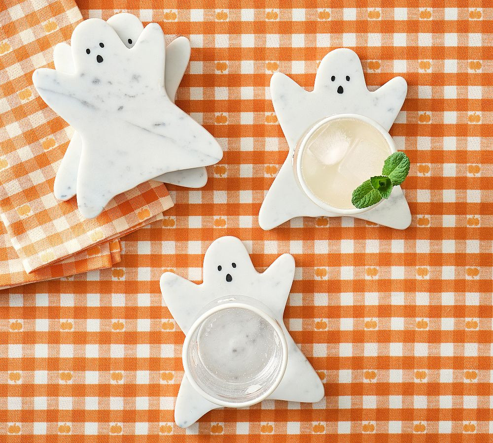 Figural Ghost Marble Coasters - Set of 4 | Pottery Barn (US)