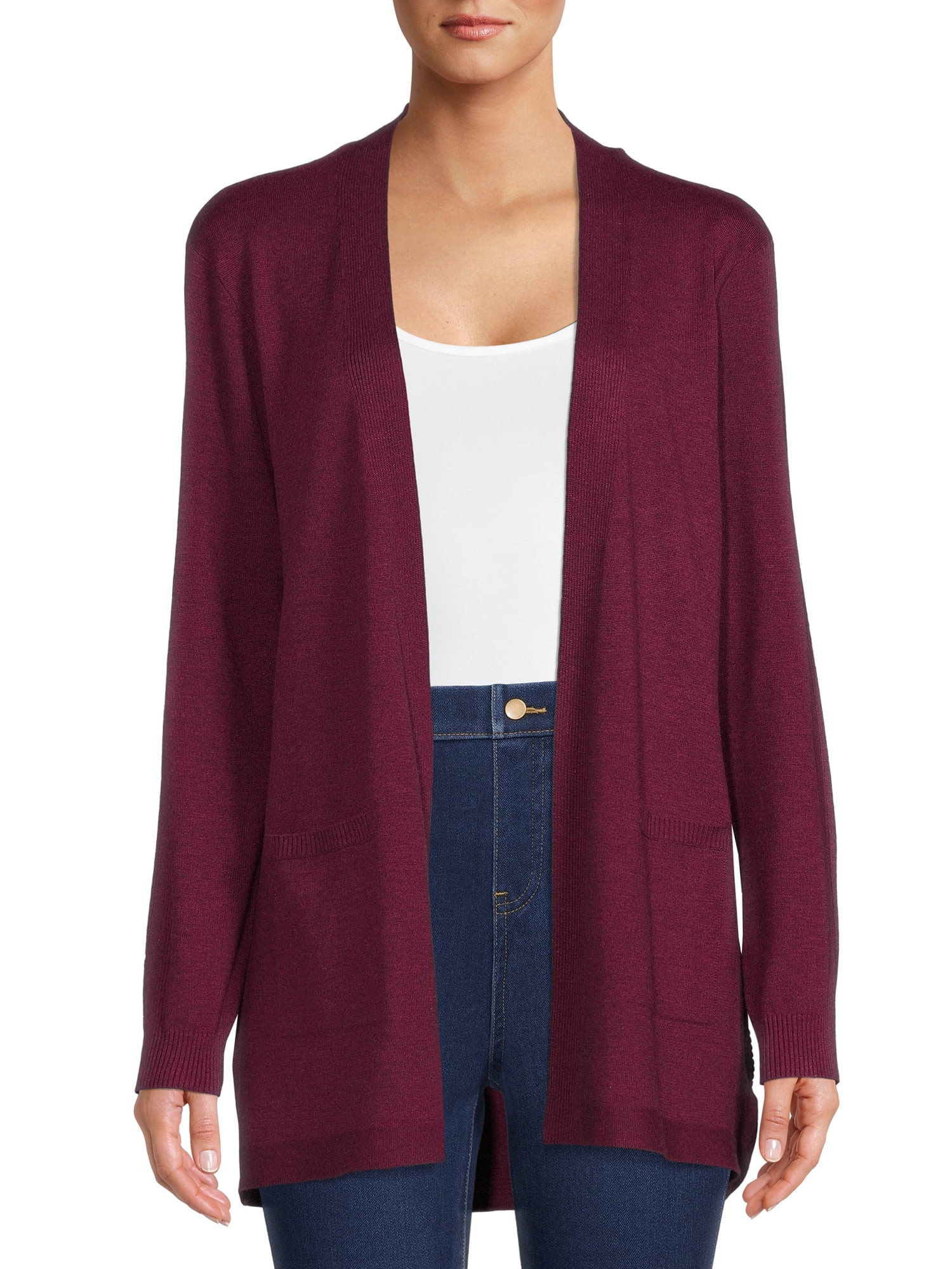 Time and Tru Women's Open Front Cardigan - Walmart.com | Walmart (US)