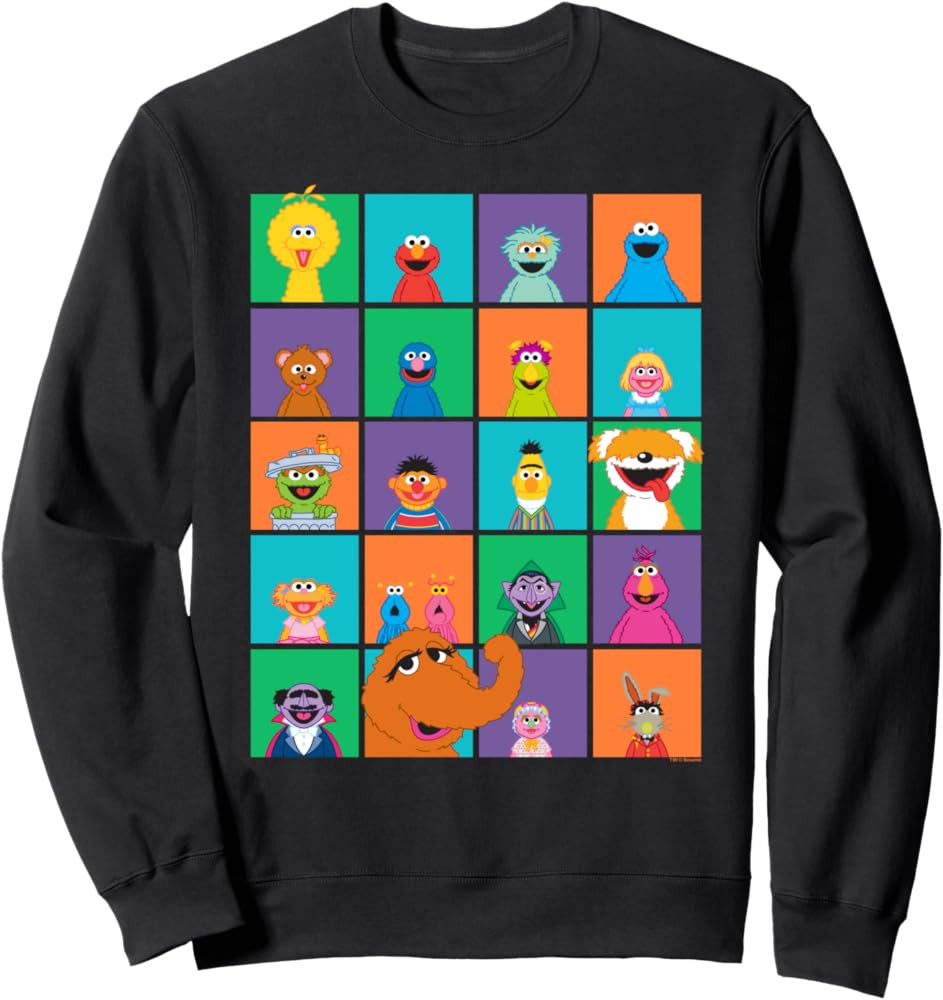 Sesame Street Character Squares Sweatshirt | Amazon (US)