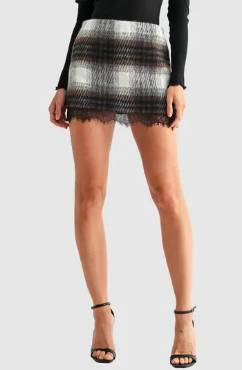 Lace Trim Plaid Skirt | Nordstrom