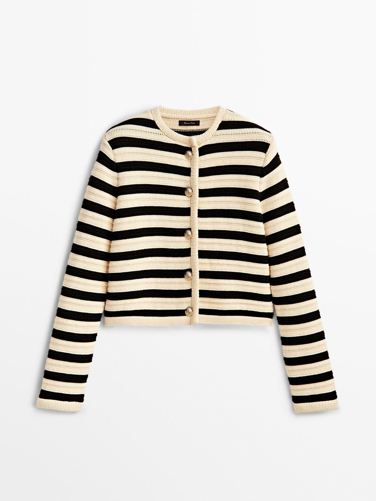 Striped knit cardigan with buttons | Massimo Dutti (US)
