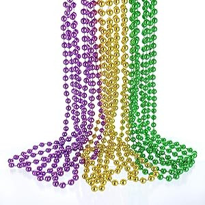 GIFTEXPRESS 12 pcs Mardi Gras Beads, 33" Multi Colors Necklaces Bundle, Party Costume Necklace Me... | Amazon (US)