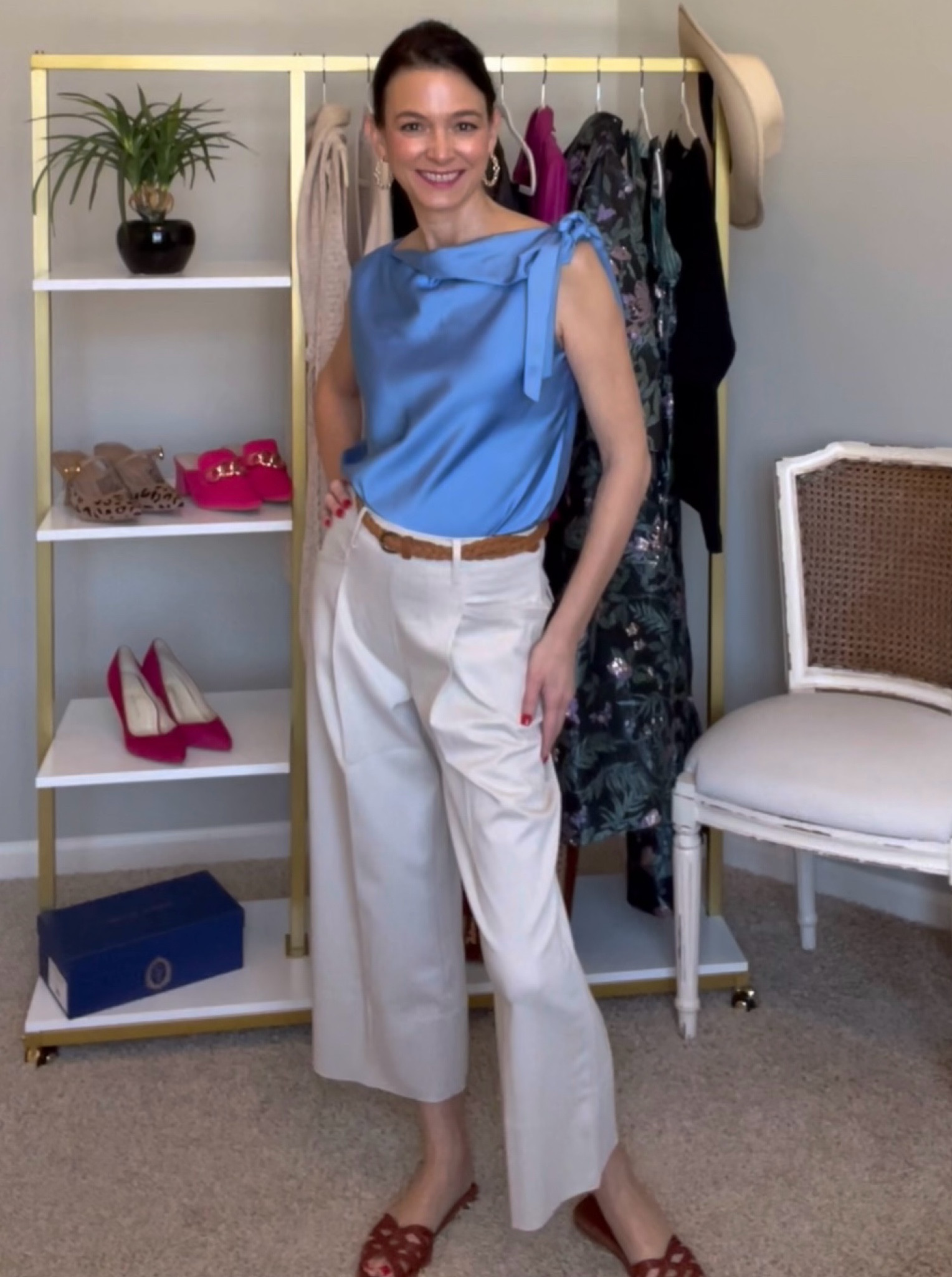 A beautiful spring look with the ease of a pull on pant and a beautiful blue satin top. Both pieces are washable. 

#LTKWorkwear #LTKStyleTip #LTKSeasonal