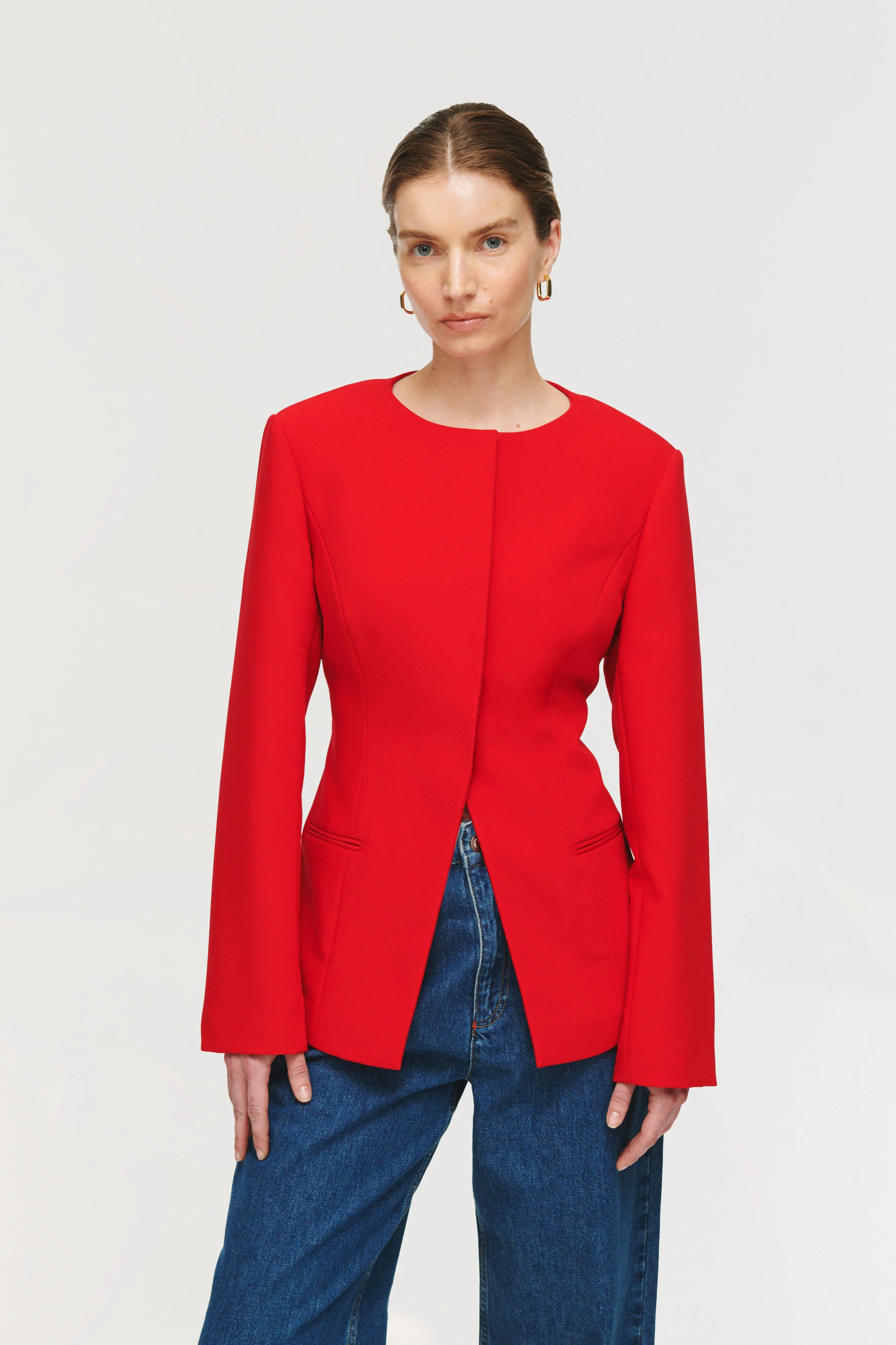 Daphne | Waisted Blazer in Red | ALIGNE | ALIGNE USA