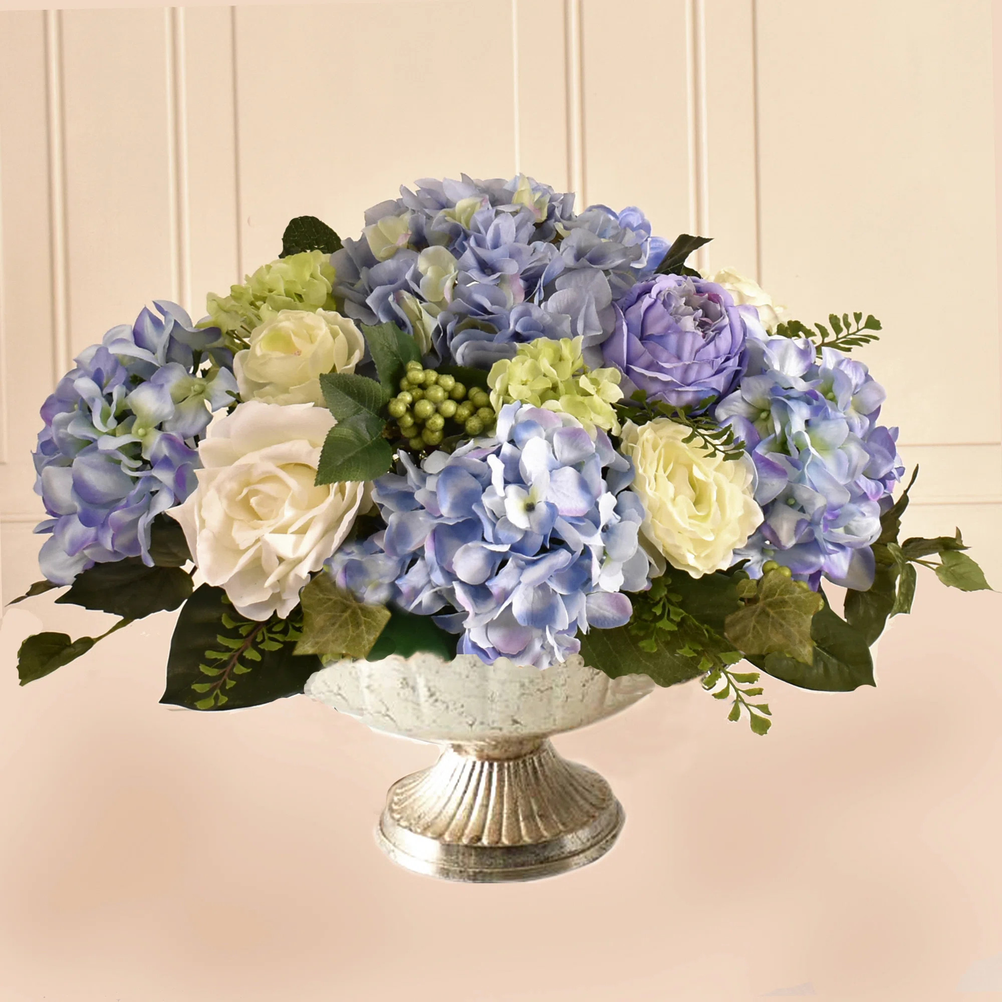 One Allium Way® Hydrangea Silk Centerpiece in Pedestal Bowl | Wayfair | Wayfair North America