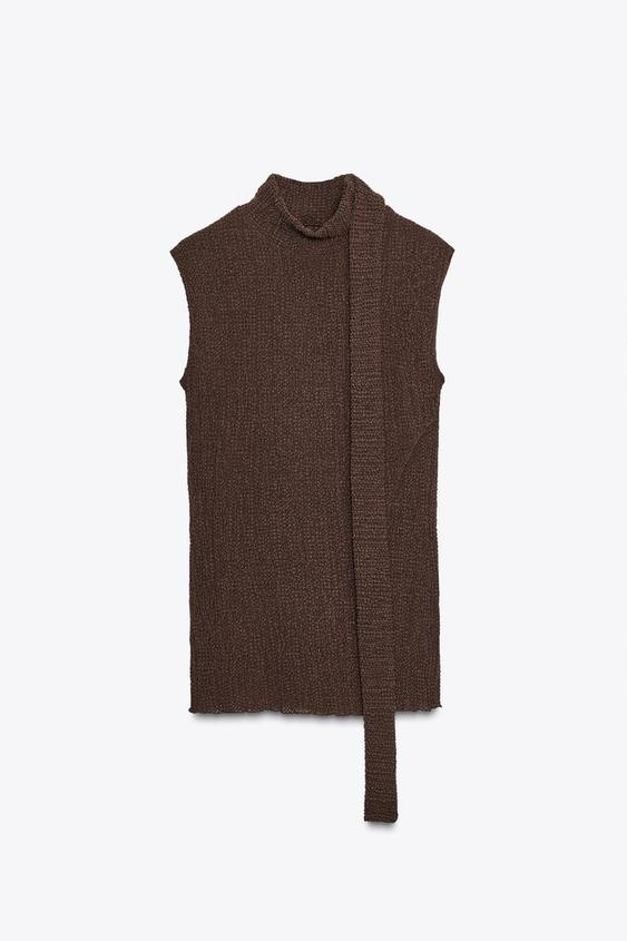 TEXTURED SCARF TOP | Zara US