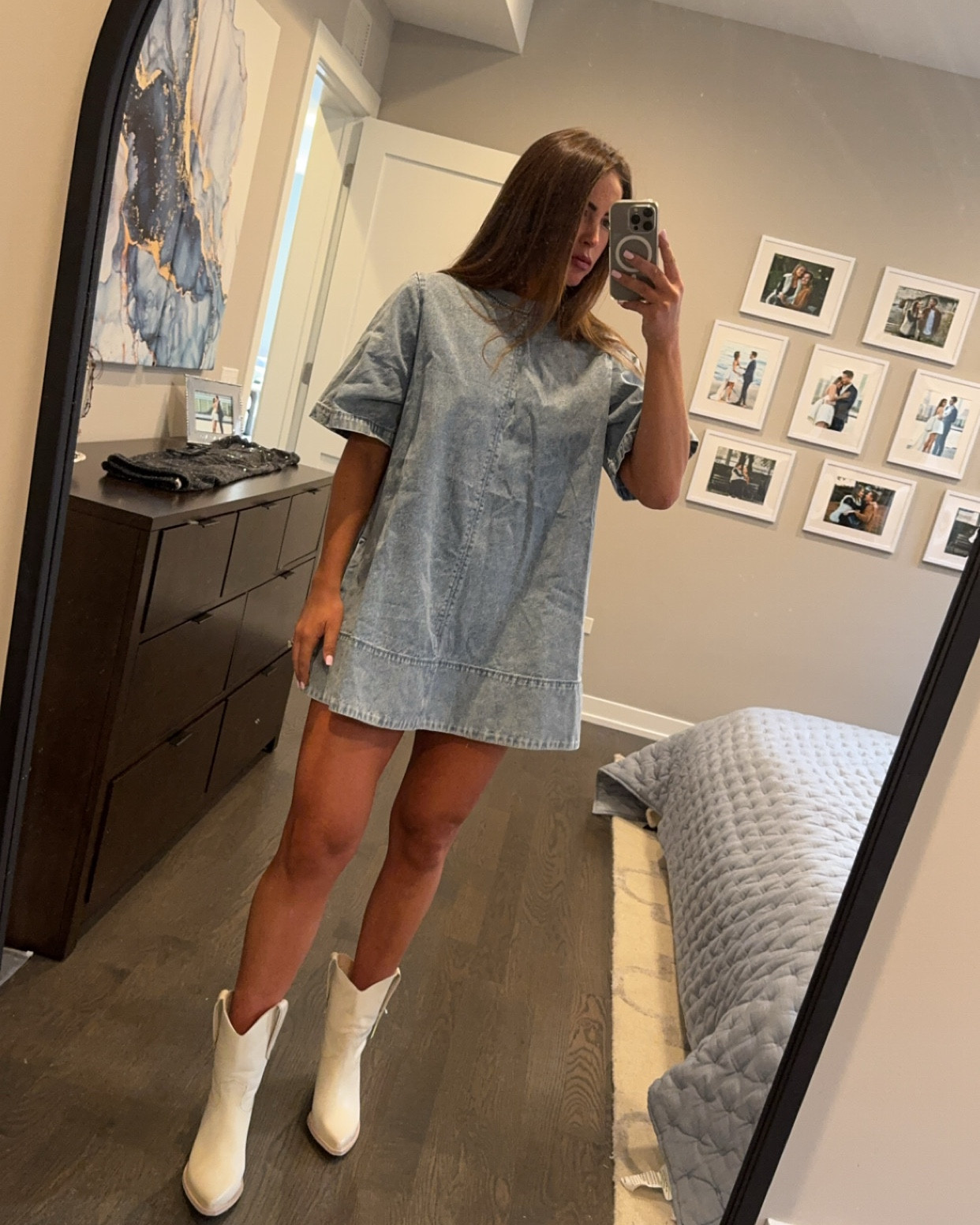 The perfect fall dress is obviously from free people Can pair this dress with SO much. Cowboy boots or flip flops. Chicago has been so up and down with weather that this is perfect. Free people rarely misses. Wearing a small! 

#LTKSeasonal #LTKStyleTip #LTKFindsUnder50