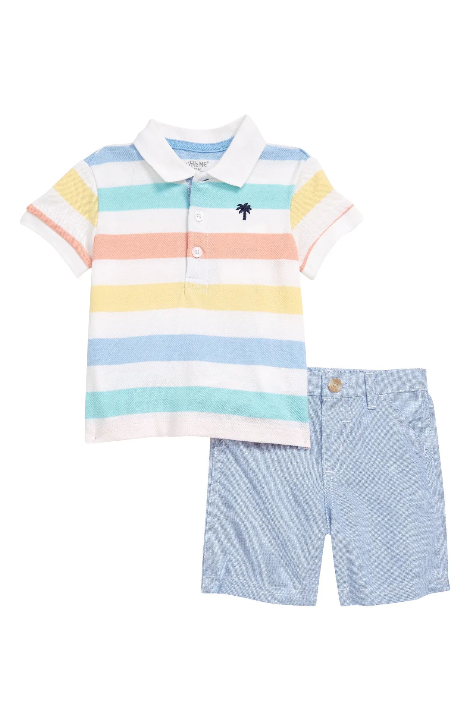 Little Me Stripe Polo & Shorts Set | Nordstrom | Nordstrom